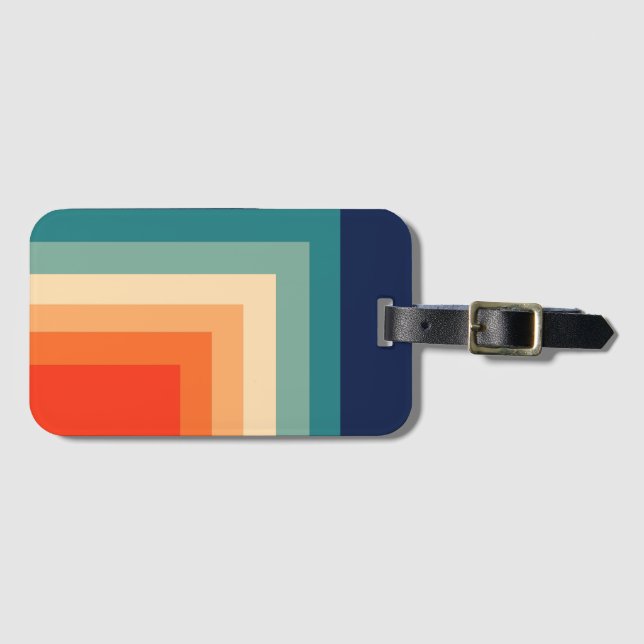 Retro 70s Colour Pallet Luggage Tag (Front Horizontal)