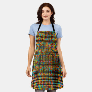 Retro 70s Colourful Op Art Circles All Over Apron