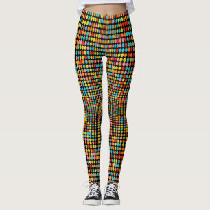 Retro 70s Colourful Op Art Circles Women Leggings