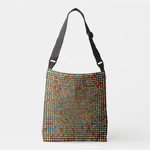 Retro 70s Colourful Op Art Dots Crossbody Bag