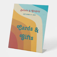Retro 70's Colourful Rainbow Wedding Cards Gifts