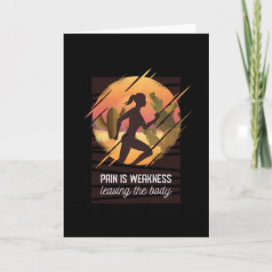 Retro 70s Cross Country Running Icon Card