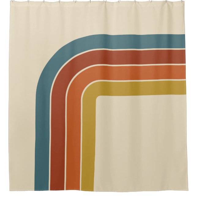 Retro 70s Curve Shower Curtain (Front)