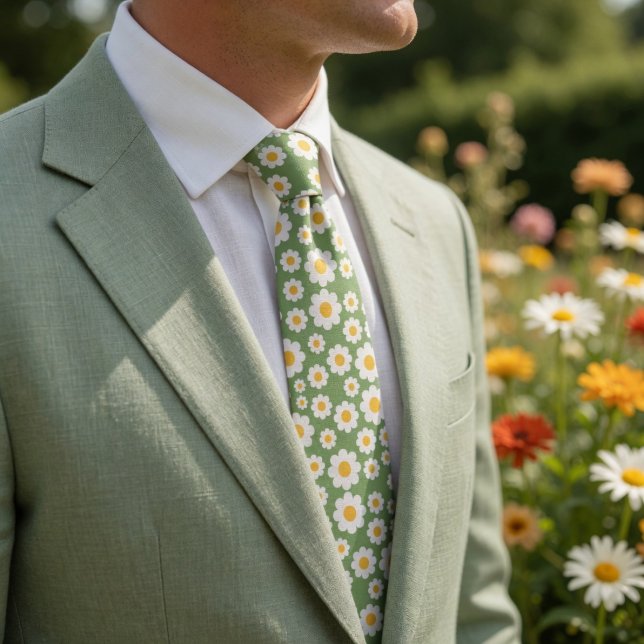 Retro 70s Daisy Dreams Gradient Floral Tie (Creator Uploaded)