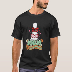 Retro 70s Flower Bowling Mum Grandma Mother's Day T-Shirt