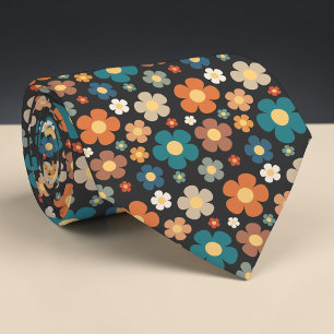 Retro 70s Flower Classic Custom Necktie