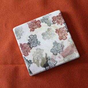 Retro 70s Flowers Stone Coaster