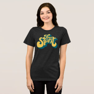 Retro 70s Free Spirit - Groovy Typography  Tri-Blend Shirt