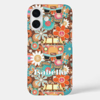Retro 70s Fun n Funky Hippy Van Peace Sign w Name
