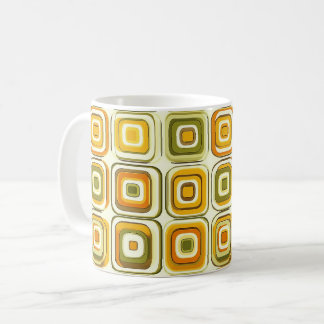 Retro 70s Geometric Pattern in Warm Tones Coffee Mug