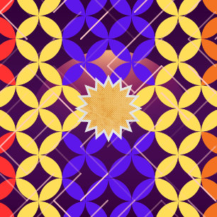 Retro 70s Geometric Starburst Pattern Wall Clock