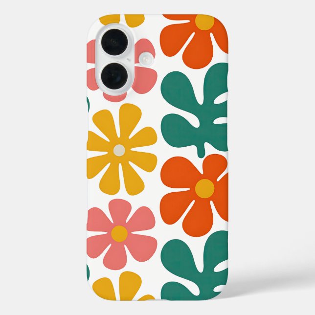 Retro 70s Groovy Folk Art Floral Pattern Case-Mate iPhone Case (Back)