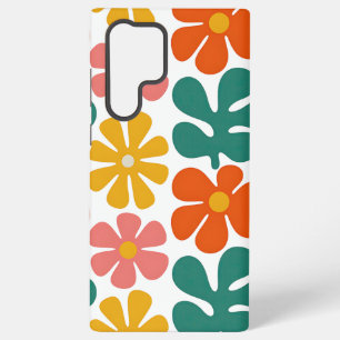 Retro 70s Groovy Folk Art Floral Pattern Samsung Galaxy Case