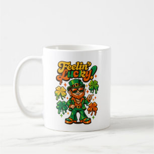 Retro 70s Groovy Leprechaun Lucky Vibes St. Patric Coffee Mug