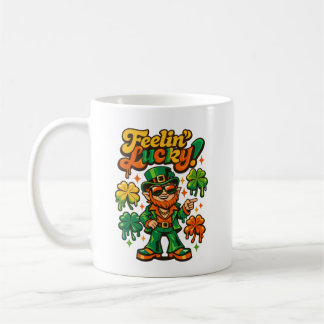 Retro 70s Groovy Leprechaun Lucky Vibes St. Patric Coffee Mug