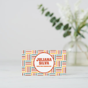 Retro 70's Groovy Line with QR Business Card