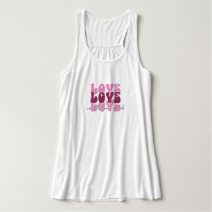 Retro 70s Groovy "Love" Typography Singlet
