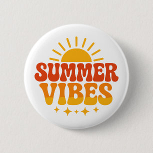 Retro 70s Groovy Summer Vibes Sunshine 6 Cm Round Badge