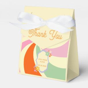 Retro 70s Groovy Wave Flower Thank You Favour Box