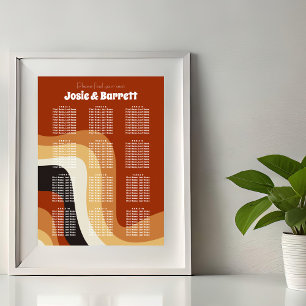 Retro 70s Groovy Wedding Bohemian Seating Chart