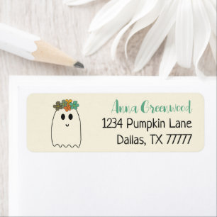 Retro 70's Halloween Groovy Return Address