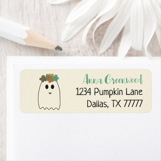 Retro 70's Halloween Groovy Return Address (Insitu)