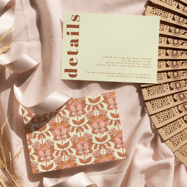 Retro 70s inspired Wedding Details Card (Creator Uploaded)