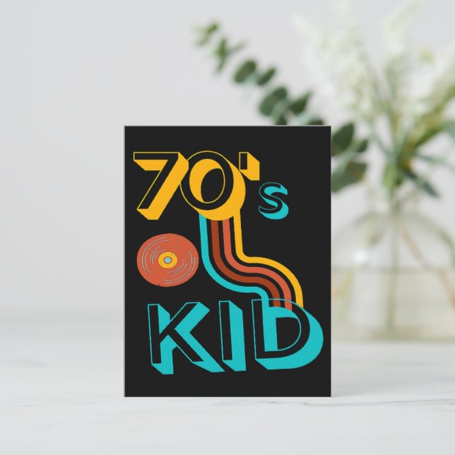 RETRO 70'S KID - CASSETTE LOVERS POSTCARD (Standing Front)