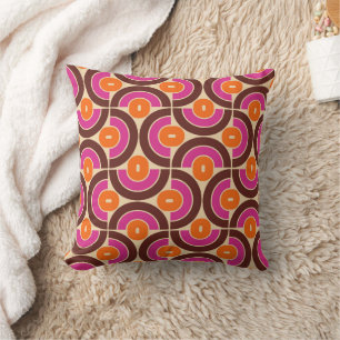 Retro 70s Mid Mod Geometric Pattern Cushion