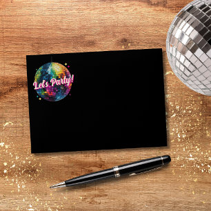 Retro 70's Party Disco Ball Sparkle Glam Wedding  Envelope