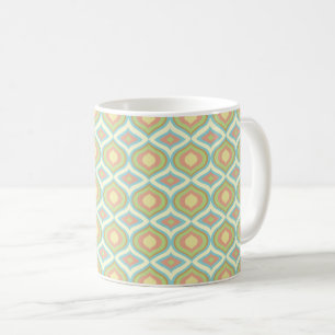 Retro 70s Pastel Geometric Wallpaper Coffee Mug