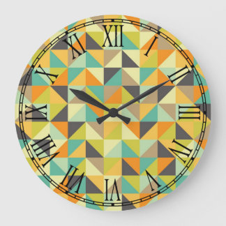 Retro 70s Pattern Large Clock
