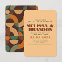 Retro 70s Pattern Wedding Invitation