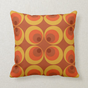 Retro 70's patterned colourful hippy cushion