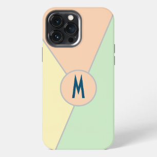 Retro 70s peach green teal pastel Colour block iPhone 13 Pro Max Case