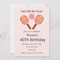 Retro 70s  Pickleball Birthday Invitation 