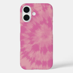 Retro 70s Pink Hippie Tie Dye Abstract Design  iPhone 16 Case