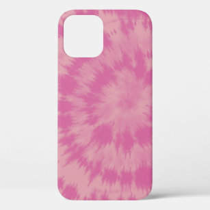 Retro 70s Pink Hippie Tie Dye Abstract Design  iPhone 12 Case