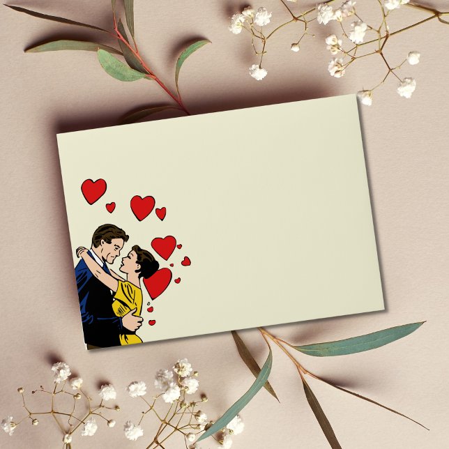 Retro 70's Pop Art Comic Book Romantic Fun Wedding Envelope (Creator Uploaded)