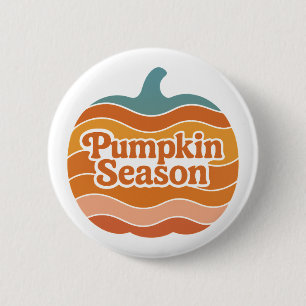 Retro 70s Pumpkin Season Autumn 6 Cm Round Badge