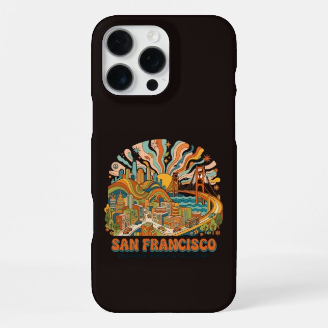 Retro 70s San Francisco Groovy iPhone Case (Back)