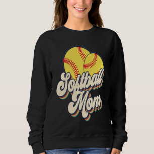 Retro 70s Softball Mom Cute Player Mama Team Sport Sweatshirt