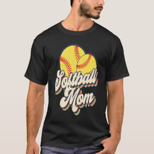 Retro 70s Softball Mom Cute Player Mama Team Sport T-Shirt
