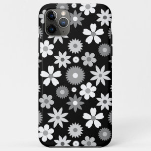 Retro 70s Style Flower Monochrome Big Pattern Case-Mate iPhone Case