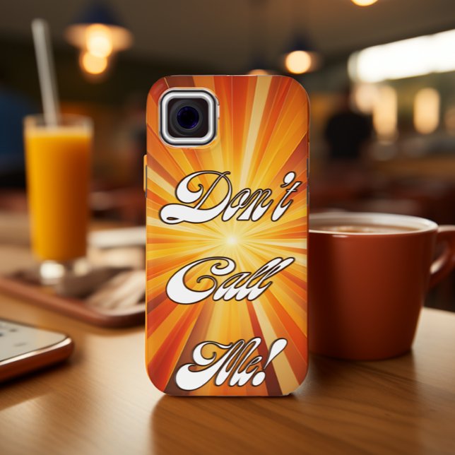 Retro 70s Style Orange Sunrays "Don't Call Me" Case-Mate iPhone Case (Groovy Retro "Don't Call Me" iPhone 15 Case
)