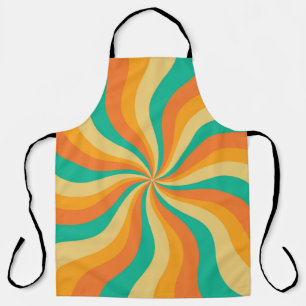 Retro 70s Sunburst Colourful Background Apron