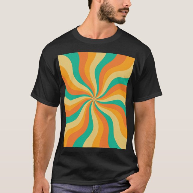 Retro 70s Sunburst Colourful Background T-Shirt (Front)