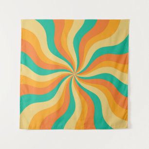 Retro 70s Sunburst Colourful Background Tapestry
