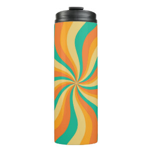 Retro 70s Sunburst Colourful Background Thermal Tumbler