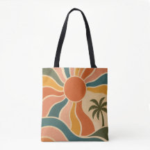 Retro 70s Sunset Waves & Palm Trees Aesthetic